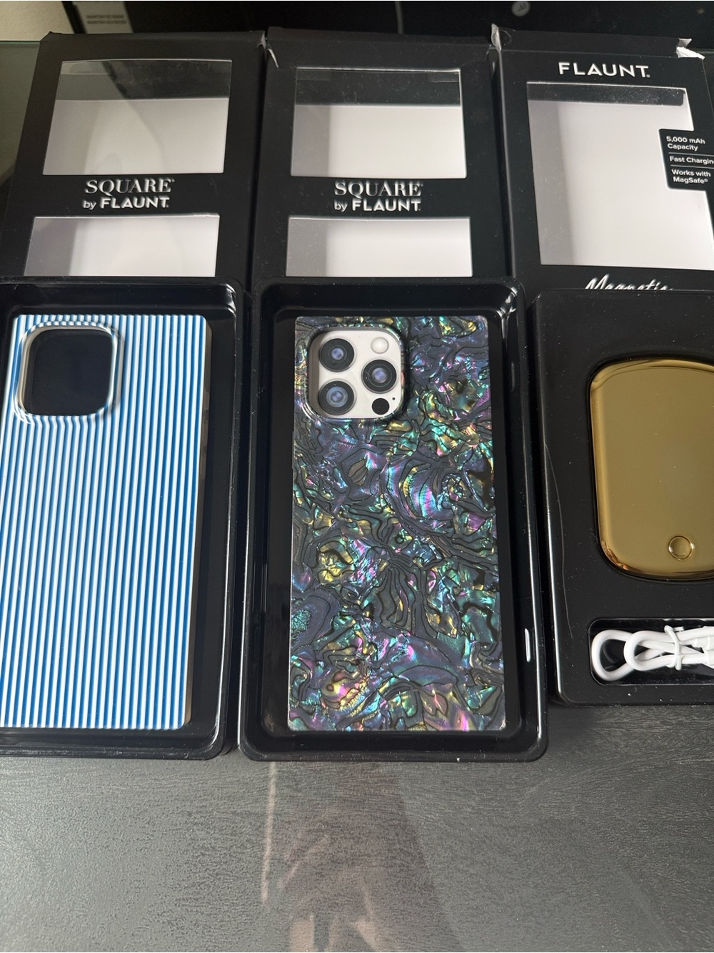 FLAUNT SET OF 2 iPhone 16 Pro Max Mag safe cases with Mag safe charger